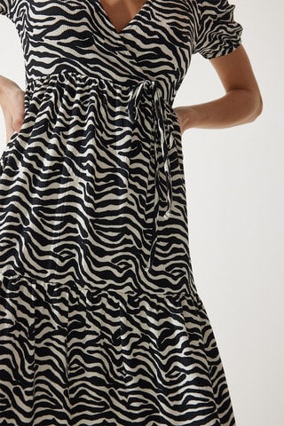 Vestido midi - Preto e branco