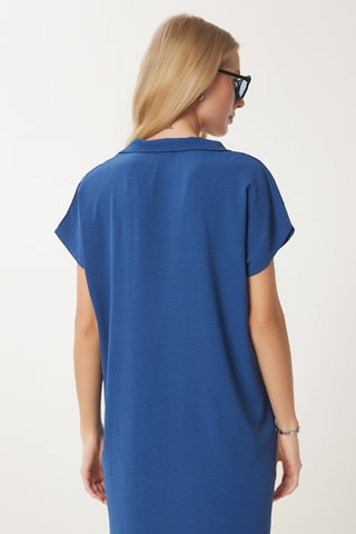 Vestido-polo - Azul-cobalto