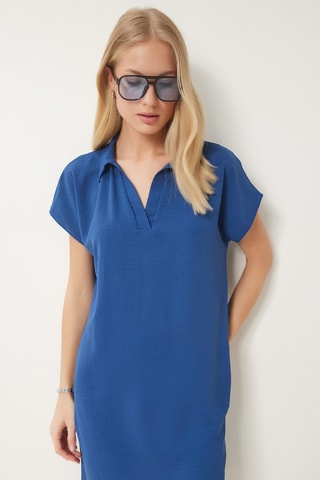 Vestido-polo - Azul-cobalto