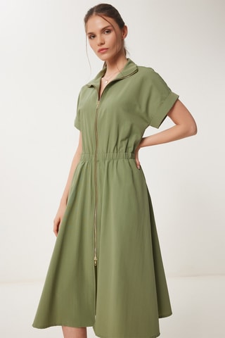 Vestido-camisa - Caqui