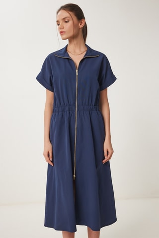 Vestido-camisa - Azul-marinho