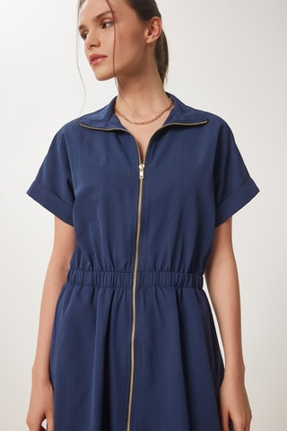 Vestido-camisa - Azul-marinho