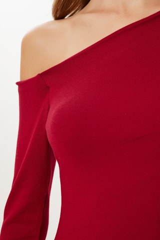 Vestido justo - Bordô