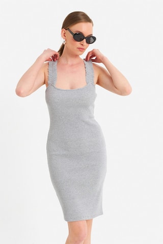 Vestido justo - Cinzento mesclado