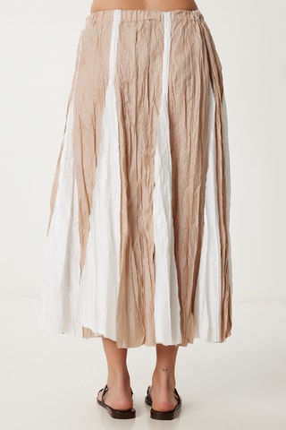 Saia comprida - Bege e branco