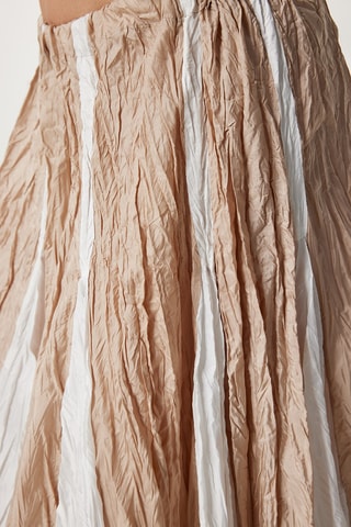 Saia comprida - Bege e branco