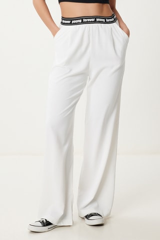 Calças wide legs - Cru