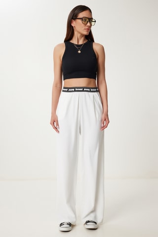 Calças wide legs - Cru