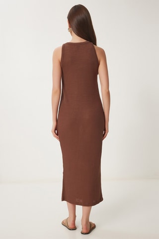 Vestido midi - Castanho