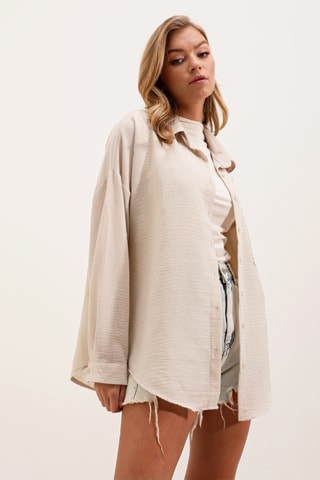 Camisa oversize - Bege