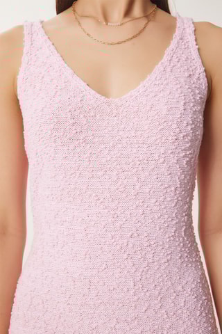 Vestido comprido em lã - Rosa