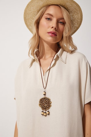 Vestido comprido - Nude