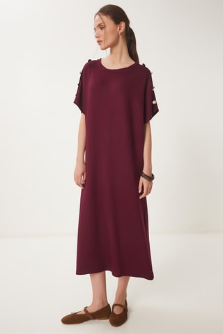 Vestido midi - Bordô