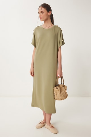 Vestido midi - Caqui