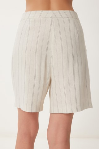 Calções de cintura subida - Nude