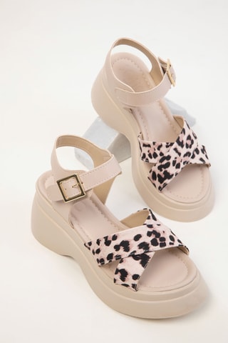 Sandálias com cunha - Bege