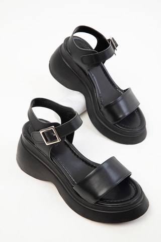 Sandálias com cunha - Preto