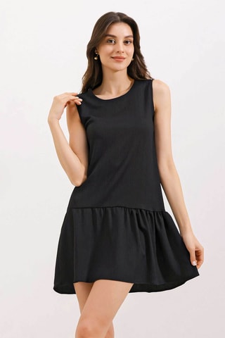 Vestido de cintura baixa - Preto