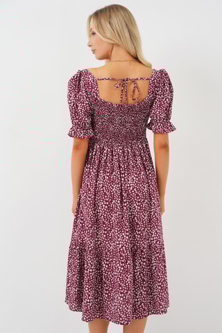 Vestido midi - Bordô