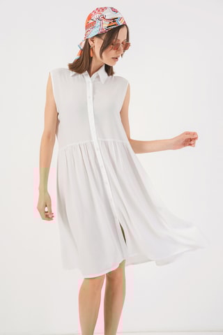 Vestido-camisa - Branco
