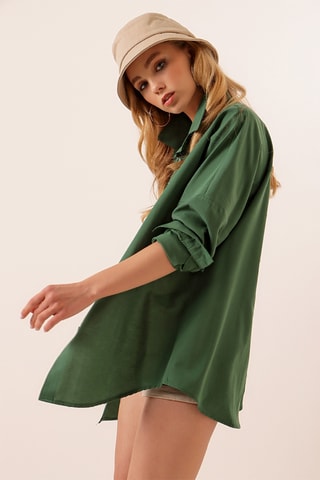 Camisa oversize - Verde-esmeralda