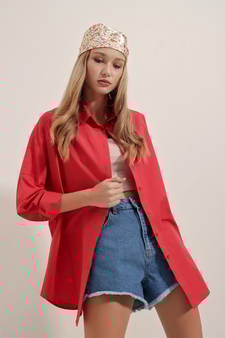 Camisa oversize - Vermelho