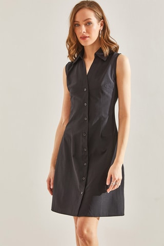 Vestido-camisa - Preto