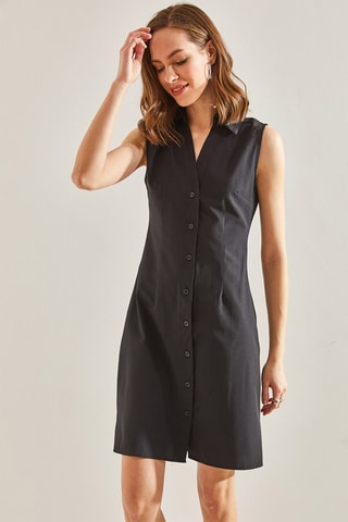 Vestido-camisa - Preto