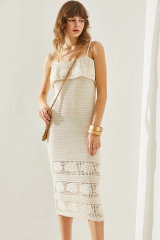 Vestido midi - Bege