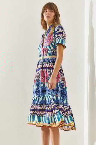 Vestido midi - Azul-marinho