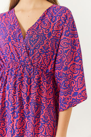 Vestido midi - Violeta e rosa