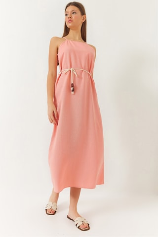 Vestido midi - Salmão