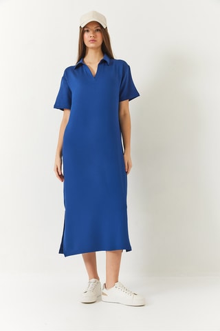 Vestido midi - Azul-eléctrico