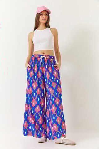 Calças palazzo - Azul-eléctrico
