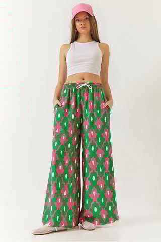Calças palazzo - Verde