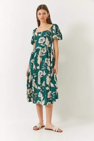 Vestido midi - Caqui