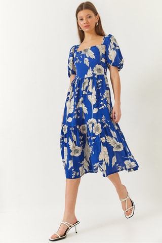 Vestido midi - Azul-eléctrico