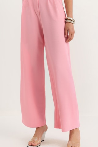 Calças de cintura alta - Rosa