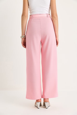 Calças de cintura alta - Rosa