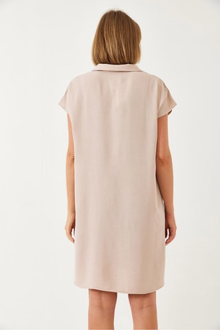 Vestido direito - Bege