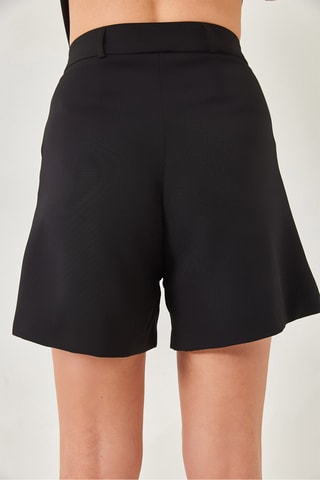 Colete de fato e calções de cintura subida - Preto