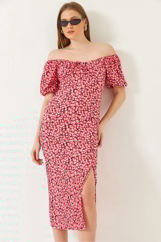 Vestido midi - Fúcsia