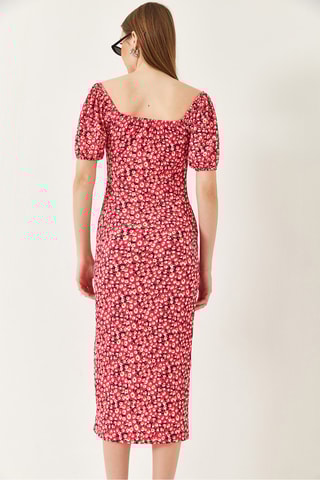 Vestido midi - Fúcsia