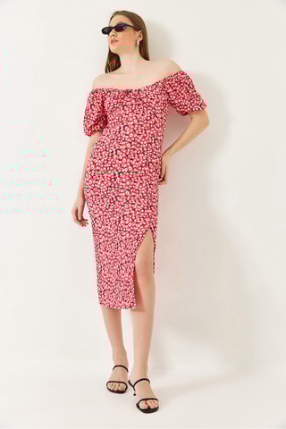 Vestido midi - Fúcsia