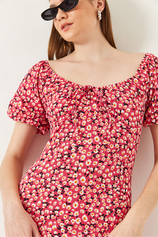 Vestido midi - Fúcsia