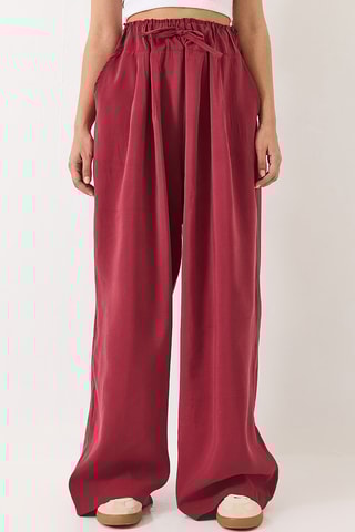 Calças palazzo cintura subida - Bordô