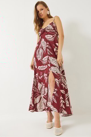 Vestido comprido - Bordô