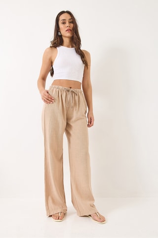 Calças palazzo - Bege