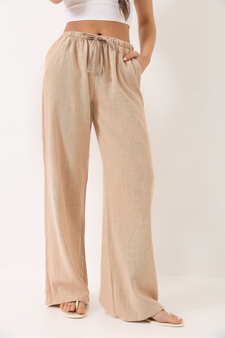 Calças palazzo - Bege
