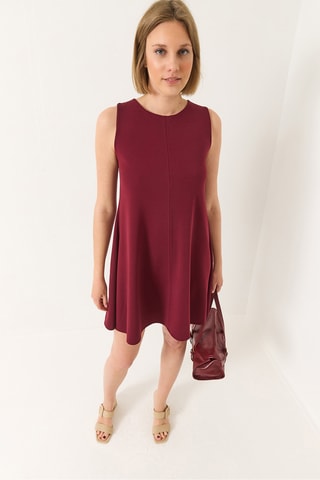 Vestido trapézio - Bordô